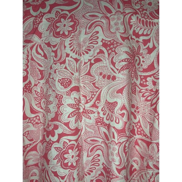 ERIKA Linen Blend Button Up Short Slv Shirt Womens XL Pink Floral Beach Summer - Picture 2 of 6